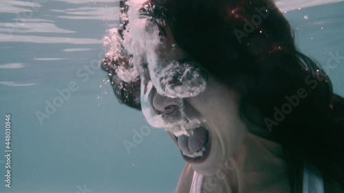 Woman screams underwater