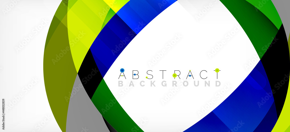 Geometric abstract background. Circle created with overlapping color shapes. Vector Illustration For Wallpaper, Banner, Background, Landing Page Geometric abstract background. Circle created with overlapping color shapes. Vector Illustration For Wallpaper, Banner, Background, Landing Page
