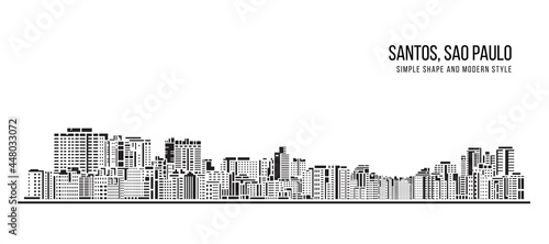 Cityscape Building Abstract Simple shape and modern style art Vector design - santos, sao paulo