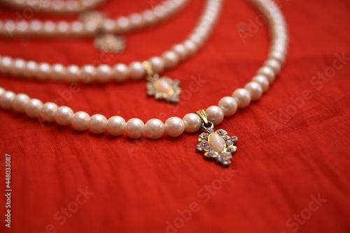 Indian Punjabi groom's wedding jewellery close up photo