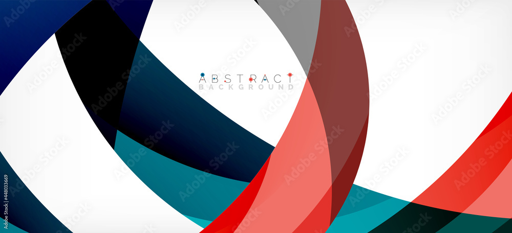 Geometric abstract background. Circle created with overlapping color shapes. Vector Illustration For Wallpaper, Banner, Background, Landing Page Geometric abstract background. Circle created with overlapping color shapes. Vector Illustration For Wallpaper, Banner, Background, Landing Page