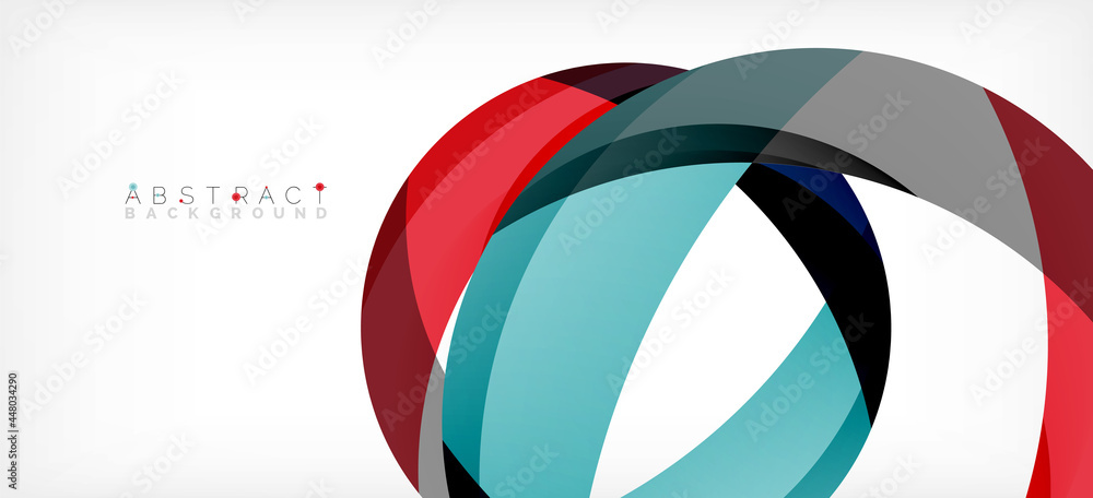 Geometric abstract background. Circle created with overlapping color shapes. Vector Illustration For Wallpaper, Banner, Background, Landing Page Geometric abstract background. Circle created with overlapping color shapes. Vector Illustration For Wallpaper, Banner, Background, Landing Page