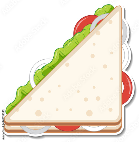 Triangle sandwich sticker on white background