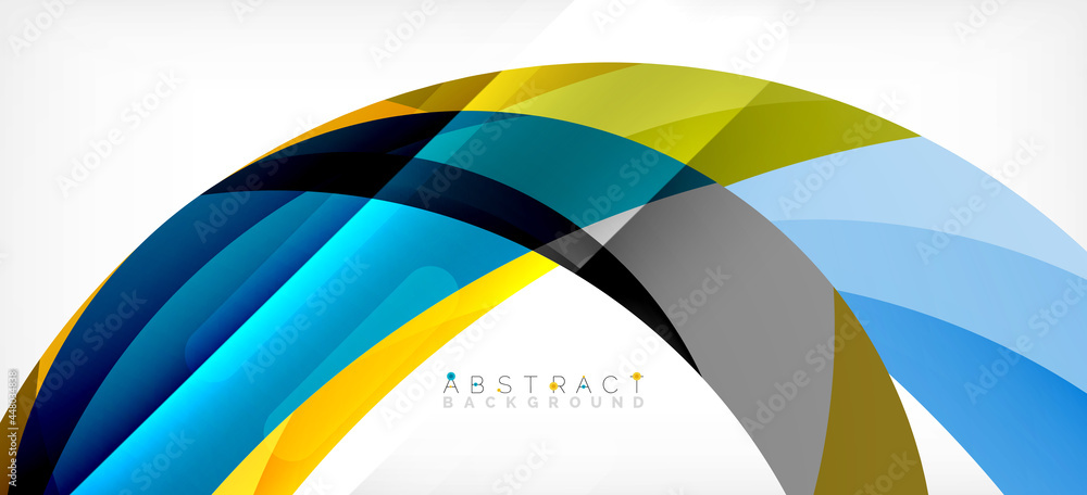 Geometric abstract background. Circle created with overlapping color shapes. Vector Illustration For Wallpaper, Banner, Background, Landing Page Geometric abstract background. Circle created with overlapping color shapes. Vector Illustration For Wallpaper, Banner, Background, Landing Page
