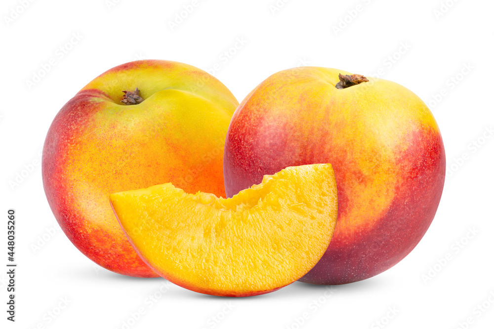 Nectarine fruit isolated on white background. Nectarine fruit isolated on white background.