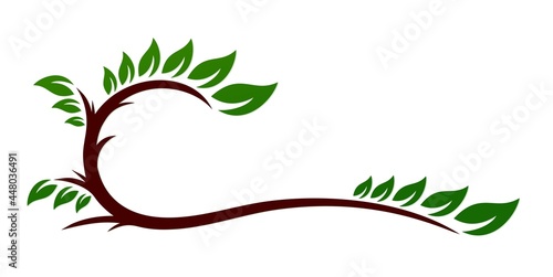 The symbol of tree branch with leaves.