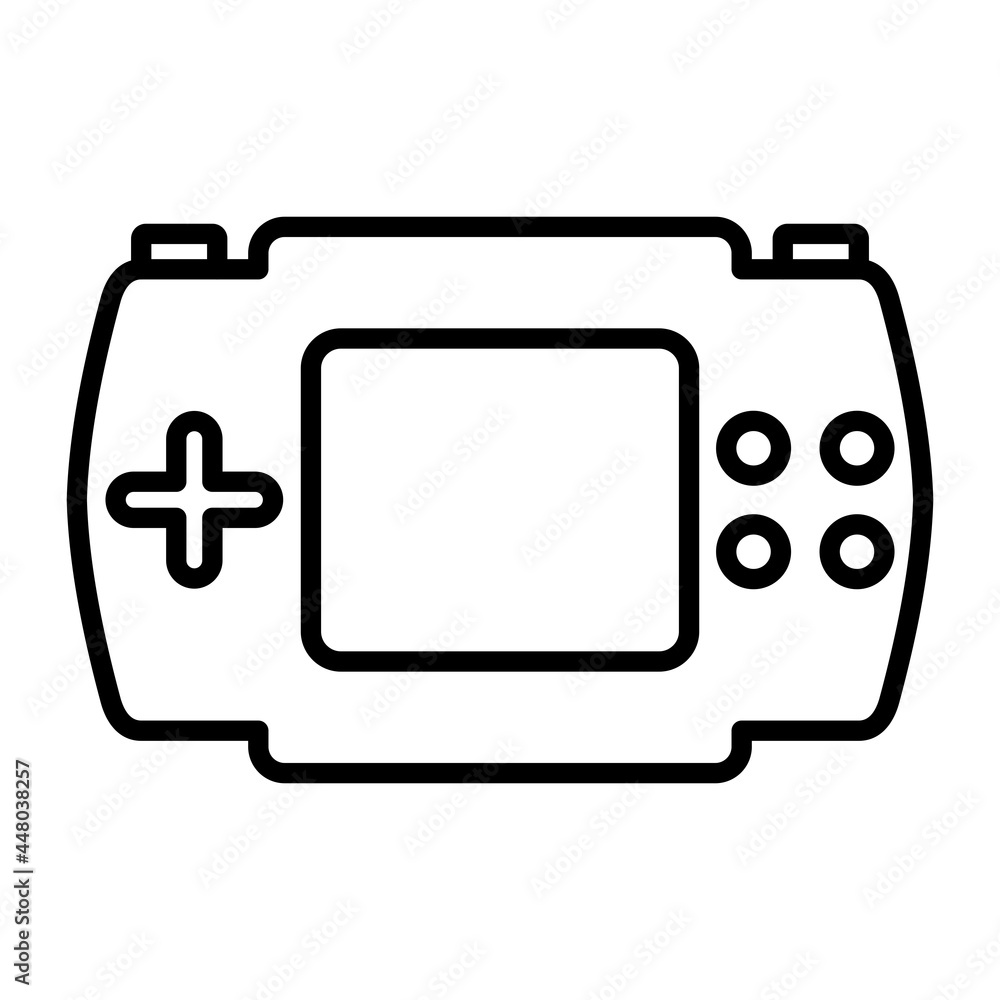 PSP Game Console Vector Line Icon Design PSP Game Console Vector Line Icon Design