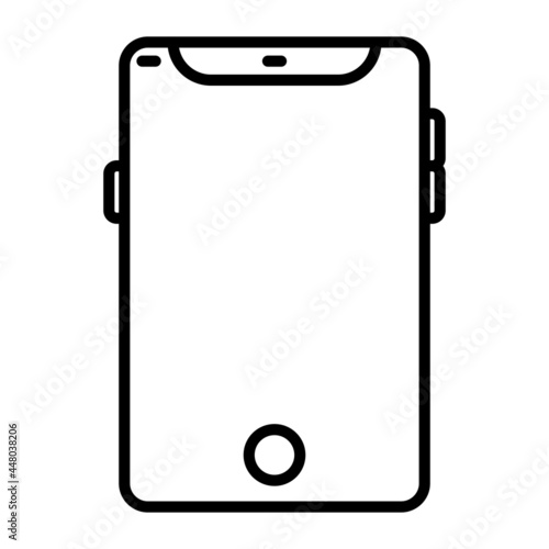 Smart Mobile Phone Vector Line Icon Design