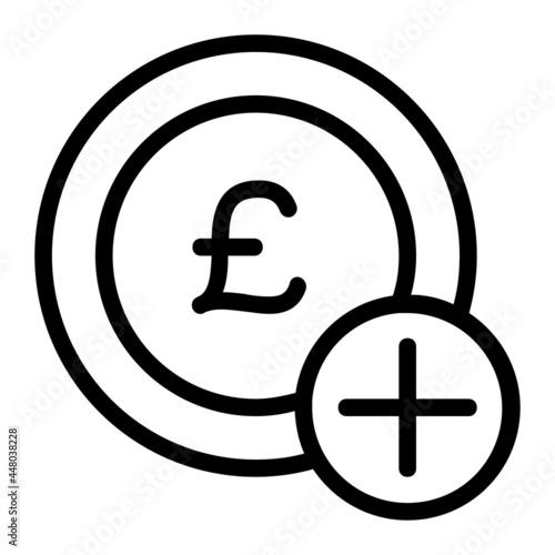 Recharge or Add Pound Sterling Money Icon