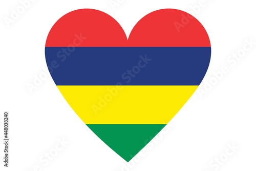 Mauritius flag of heart shape isolated on white background Free Download Mauritius flag of heart shape isolated on white background - GFXLoad