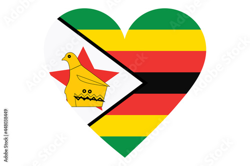 Free Download Zimbabwe flag of heart shape isolated on white background - GFXLoad