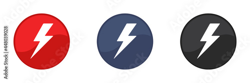 Free Download Set of electrical lightning logo designs. Thunder icons. Modern flat style. - GFXLoad