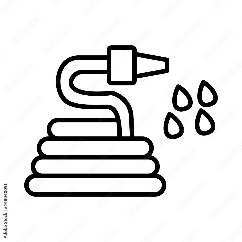 Water Hose Vector Line Icon Design Water Hose Vector Line Icon Design