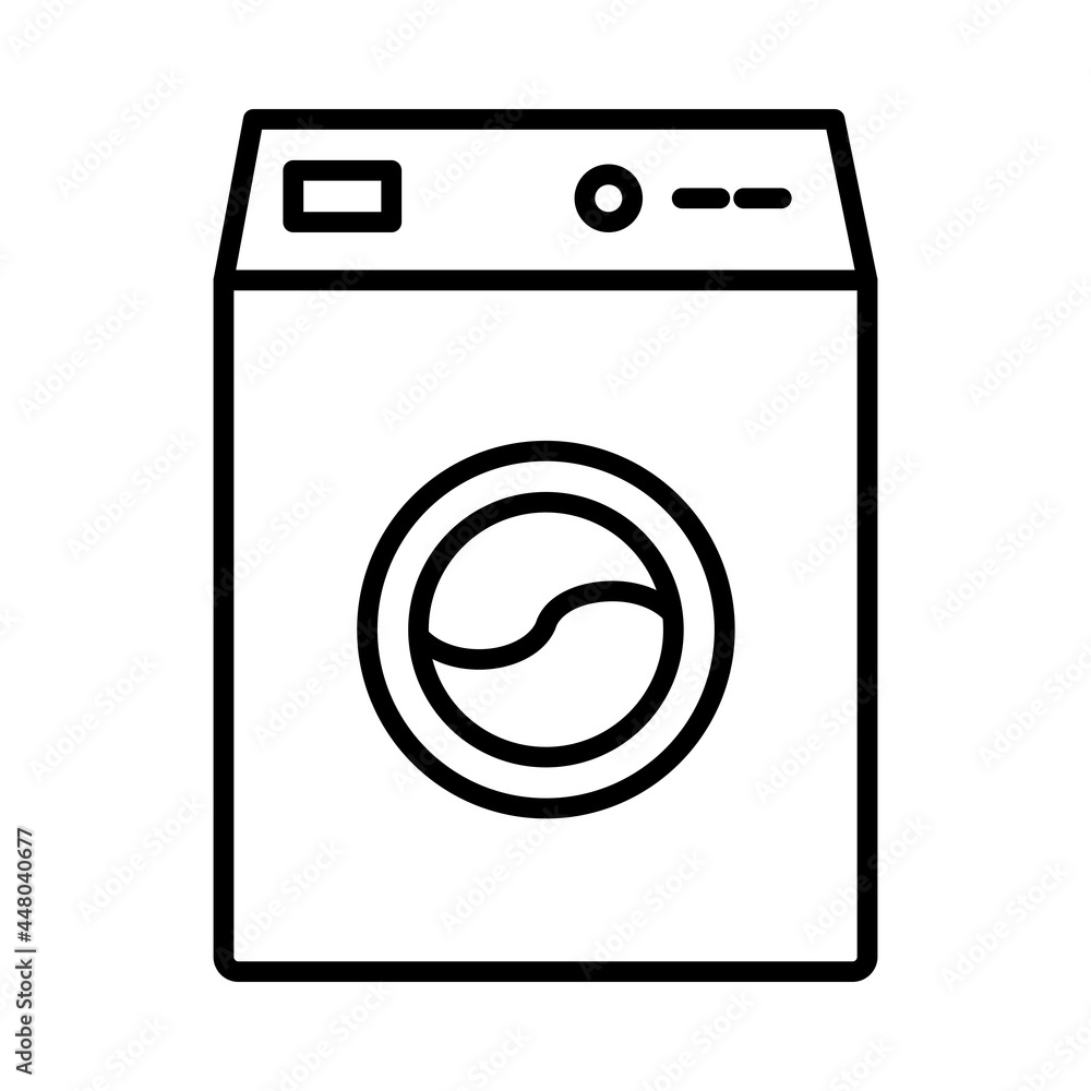 Washing Machine Vector Line Icon Design Washing Machine Vector Line Icon Design