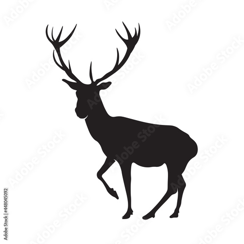 Deer silhouette. Vector illustration isolated on white background, EPS 10