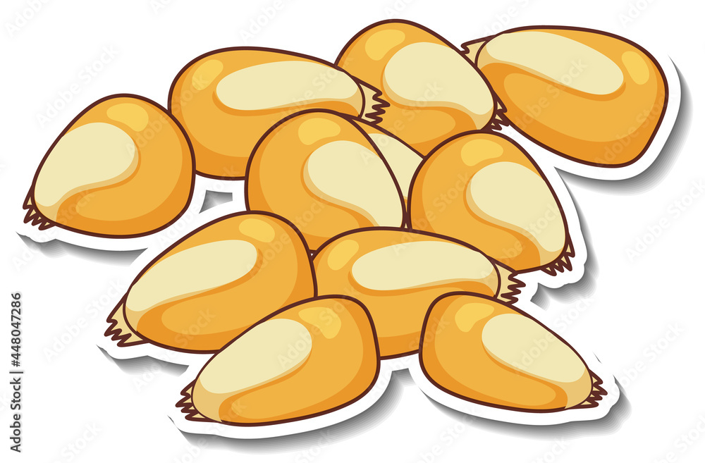 A sticker template with corn seeds isolated A sticker template with corn seeds isolated