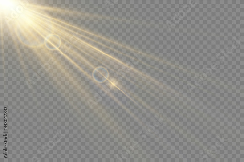Vector transparent sunlight special lens flash light effect