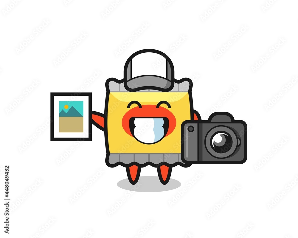 Character Illustration of snack as a photographer Character Illustration of snack as a photographer