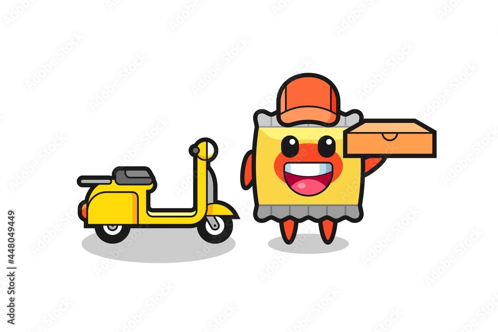 Character Illustration of snack as a pizza deliveryman Character Illustration of snack as a pizza deliveryman