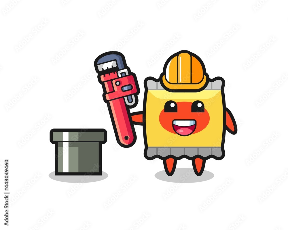 Character Illustration of snack as a plumber Character Illustration of snack as a plumber