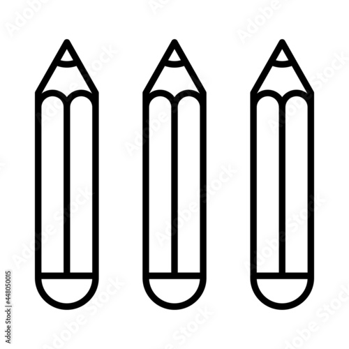 Colored Pencil Vector Line Icon Design