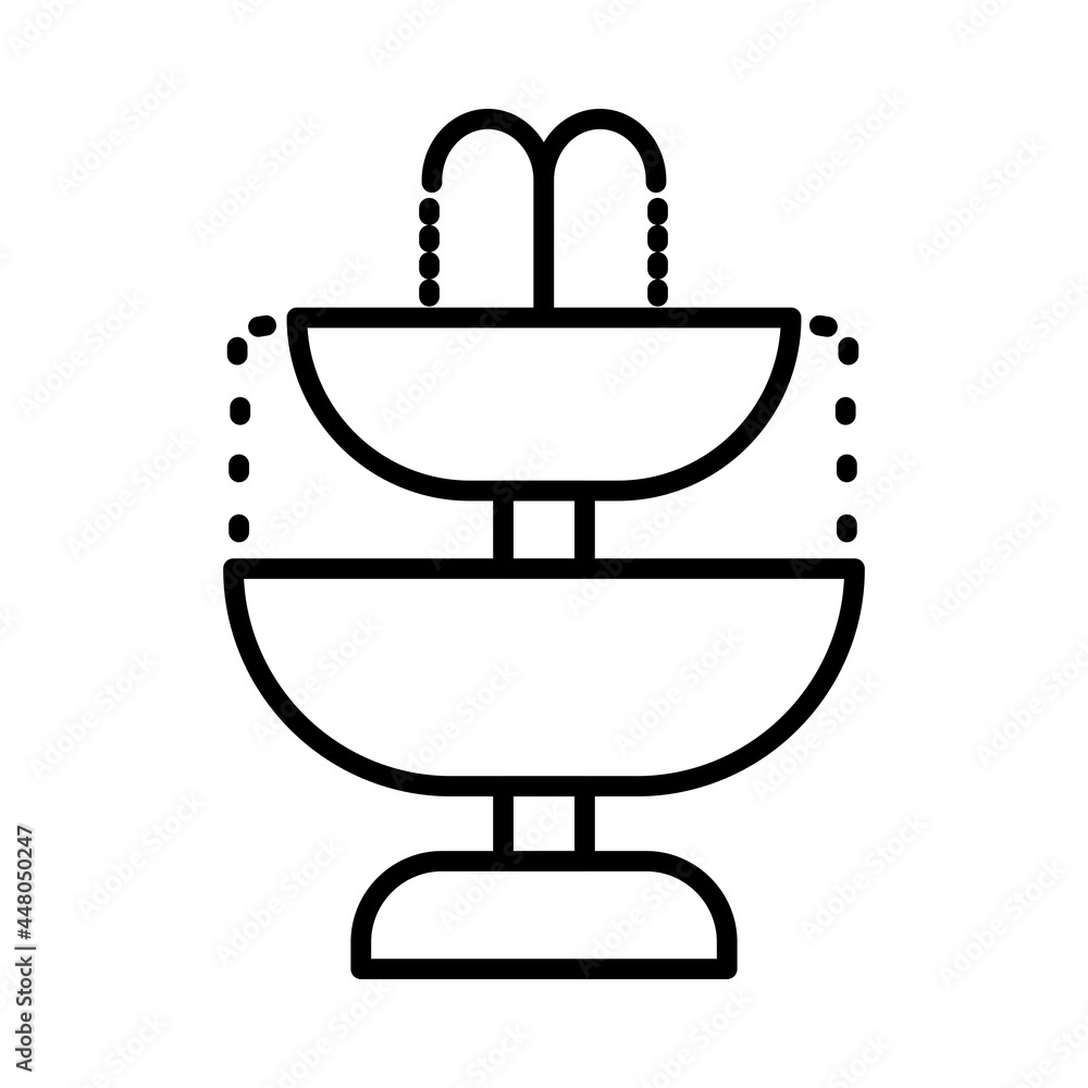 Obraz premium Fountain Vector Line Icon Design