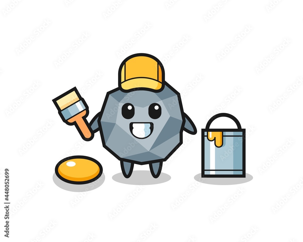 Fototapeta premium Character Illustration of stone as a painter