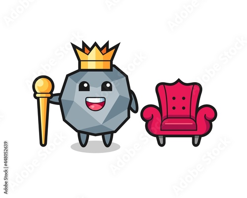 Mascot cartoon of stone as a king