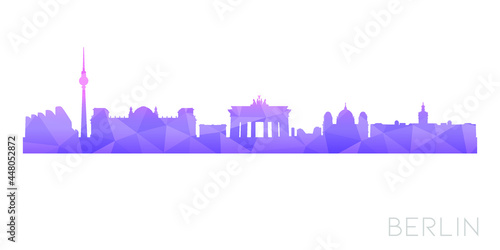 Berlin  Germany Low Poly Skyline Clip Art City Design. Geometric Polygon Graphic Horizon Icon. Vector Illustration Symbol.