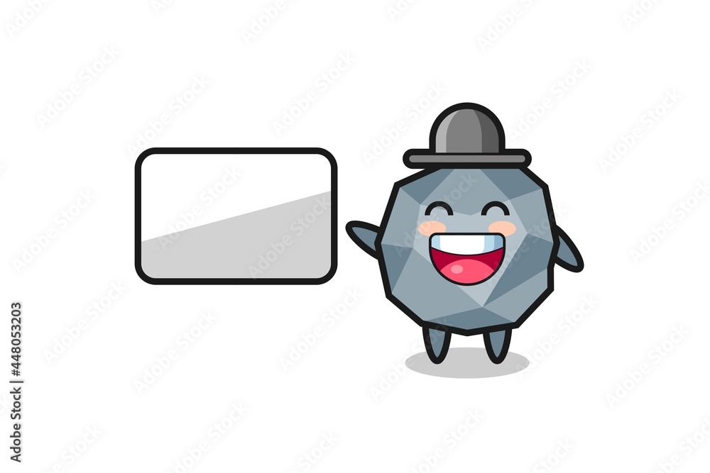 stone cartoon illustration doing a presentation stone cartoon illustration doing a presentation