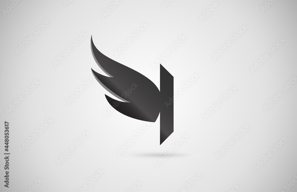 gradient wing I alphabet letter icon logo. Creative design for business and company gradient wing I alphabet letter icon logo. Creative design for business and company