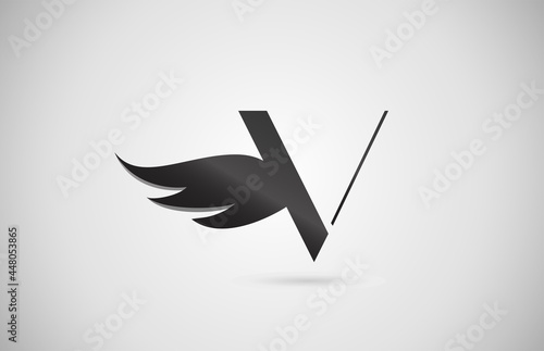 gradient wing V alphabet letter icon logo. Creative design for business and company