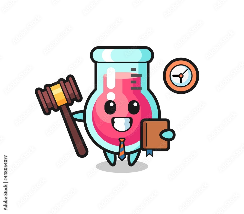 Mascot cartoon of laboratory beaker as a judge Mascot cartoon of laboratory beaker as a judge