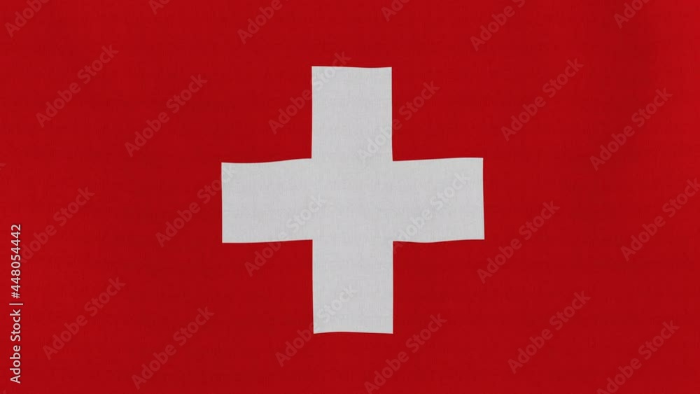 Loopable: Flag of Switzerland...Swiss official flag gently waving in the wind. Highly detailed fabric texture for 4K resolution. 15 seconds loop. Loopable: Flag of Switzerland...Swiss official flag gently waving in the wind. Highly detailed fabric texture for 4K resolution. 15 seconds loop.