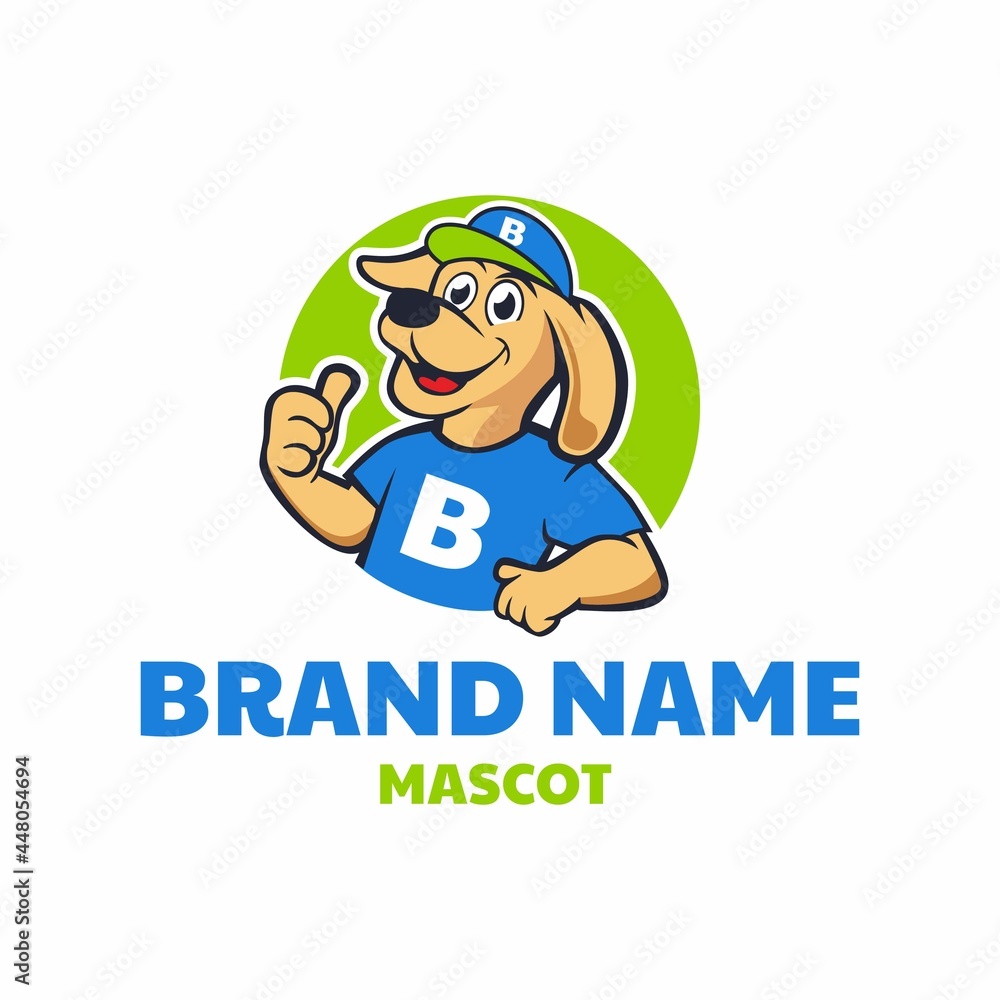 Cheerful Dog Mascot Logo Vector Cheerful Dog Mascot Logo Vector