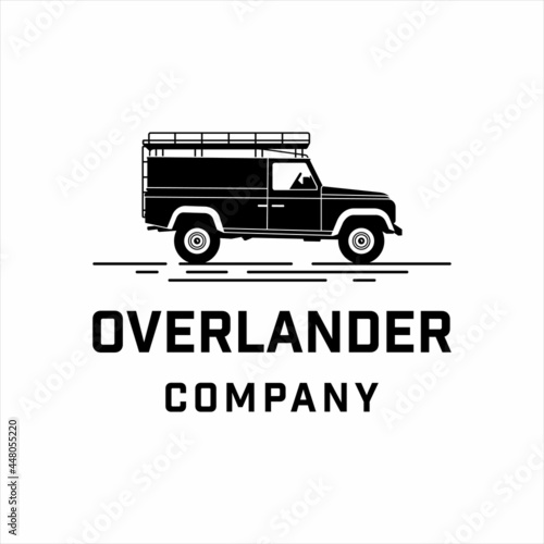 Vintage land rover defender car with simple style design photo