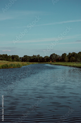 Landscape with a river and nature. Homeland. Beautiful sky