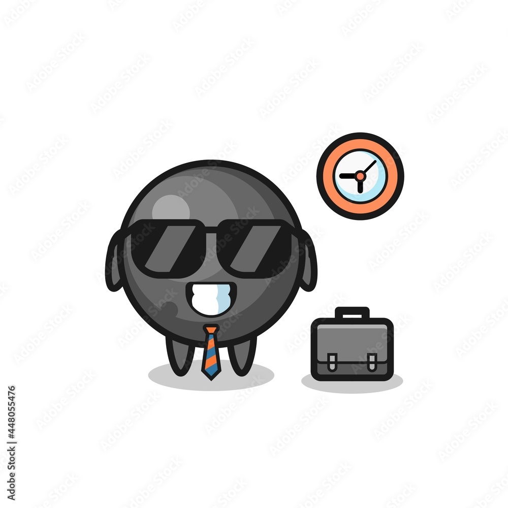 Cartoon mascot of cannon ball as a businessman Cartoon mascot of cannon ball as a businessman