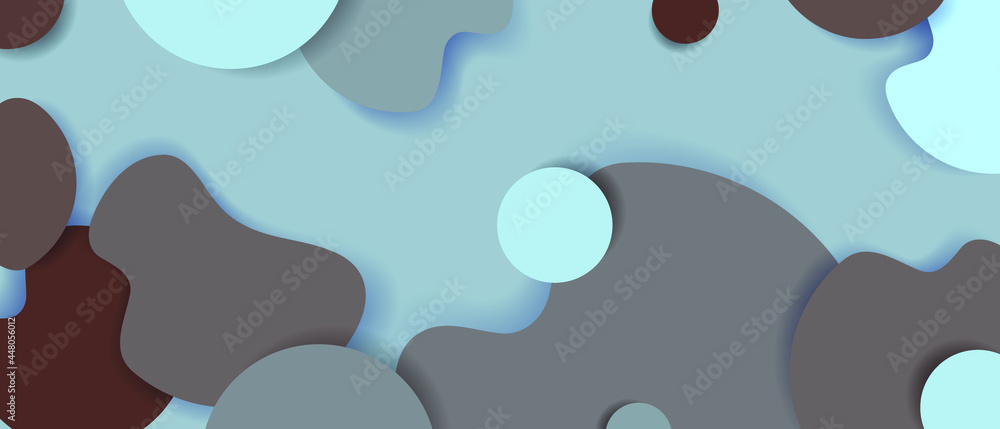 Different shapes overlap template. Brown and blue abstract texture. Modern camouflage vector background. Different shapes overlap template. Brown and blue abstract texture. Modern camouflage vector background.