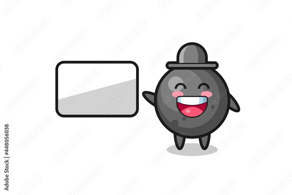 cannon ball cartoon illustration doing a presentation cannon ball cartoon illustration doing a presentation