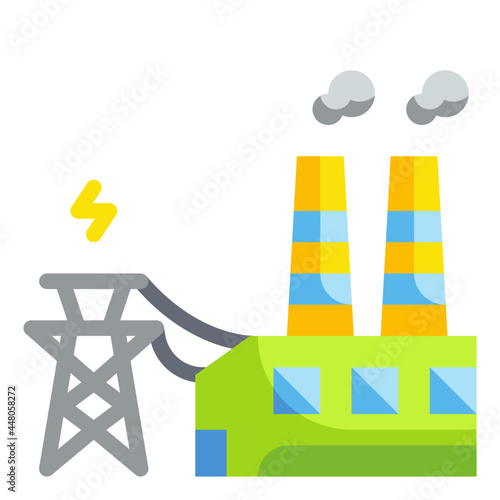 power plant flat icon