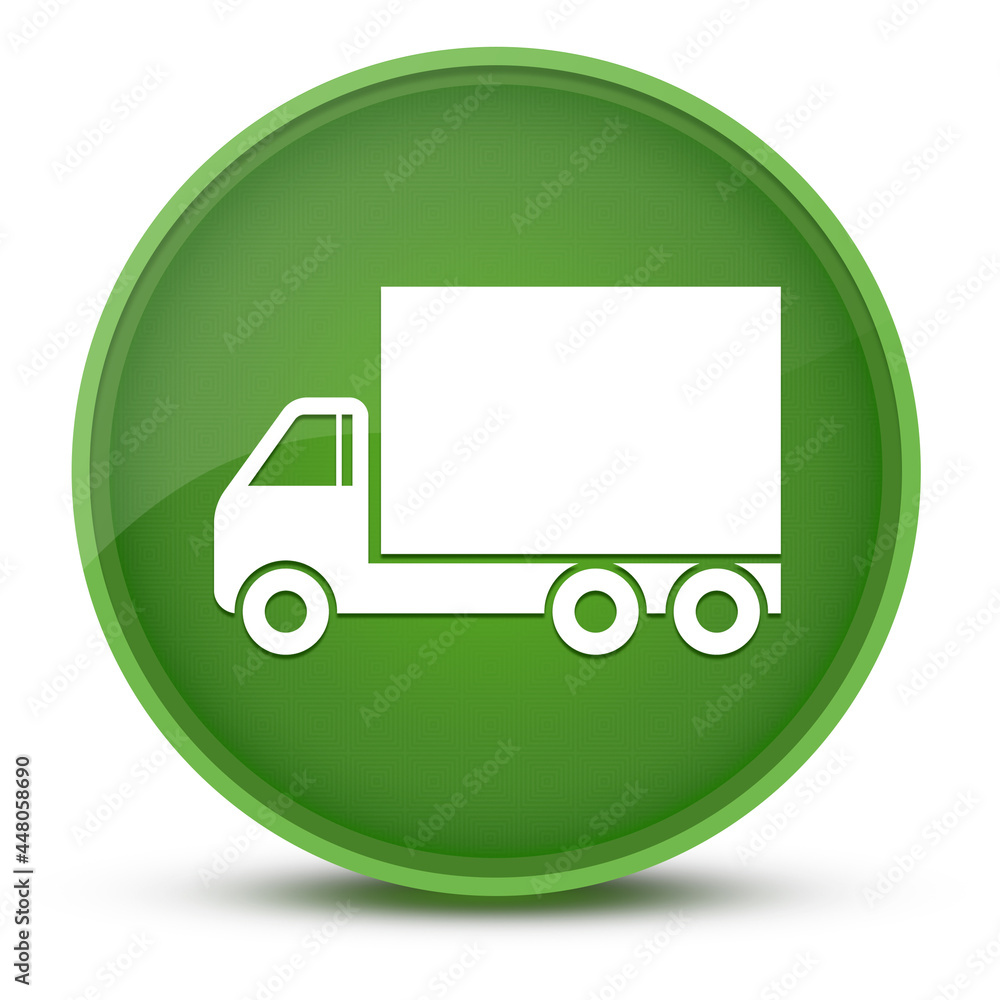 Truck luxurious glossy green round button abstract Truck luxurious glossy green round button abstract