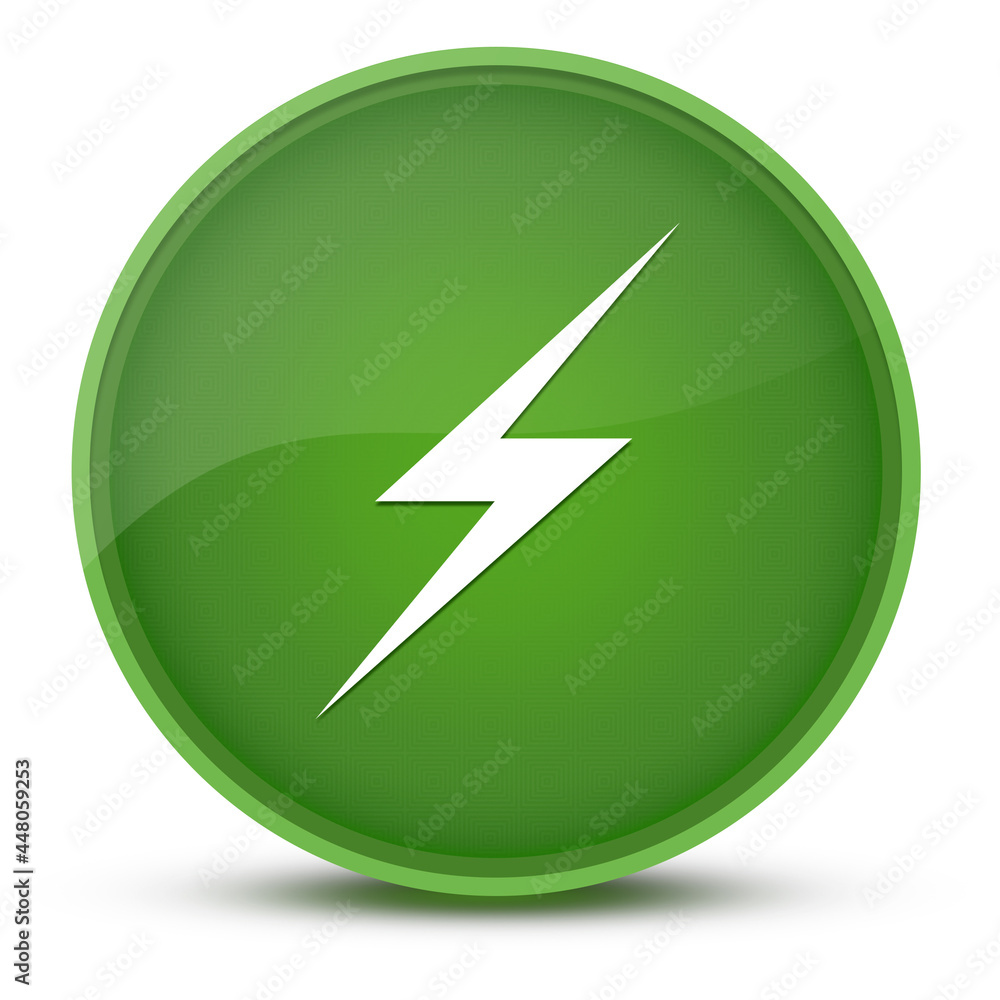 Lightning luxurious glossy green round button abstract Lightning luxurious glossy green round button abstract