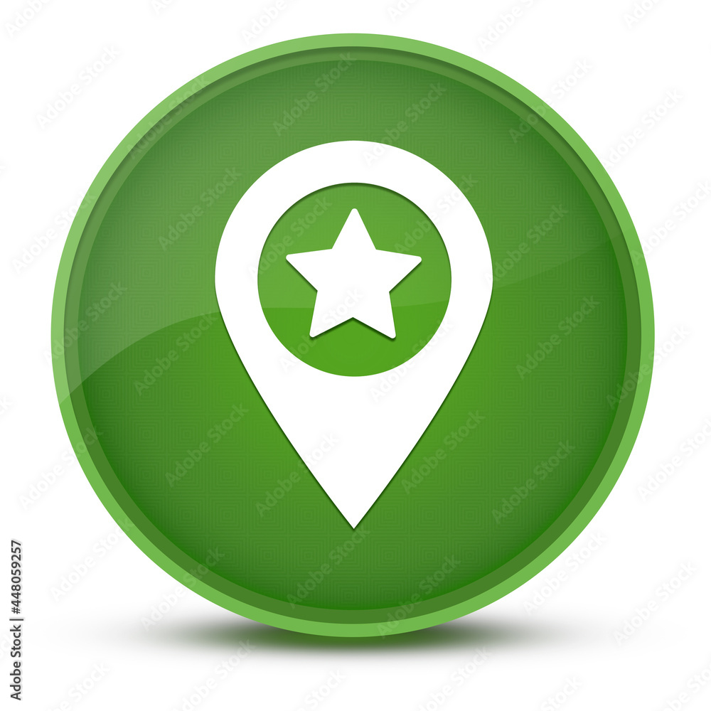 Map pointer star luxurious glossy green round button abstract Map pointer star luxurious glossy green round button abstract