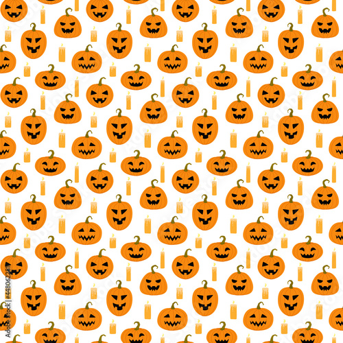 Vector seamless pattern for Halloween . Holiday background for fabrics, paper, textile, gift wrap