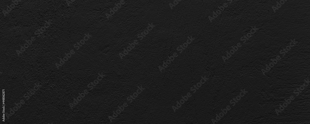 Panorama of The cement wall is painted black with a pattern texture and background seamless Panorama of The cement wall is painted black with a pattern texture and background seamless