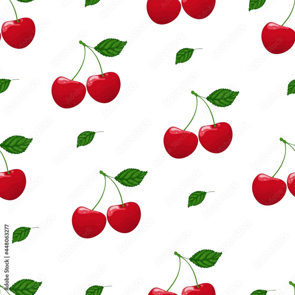 Seamless pattern with red cherry Seamless pattern with red cherry