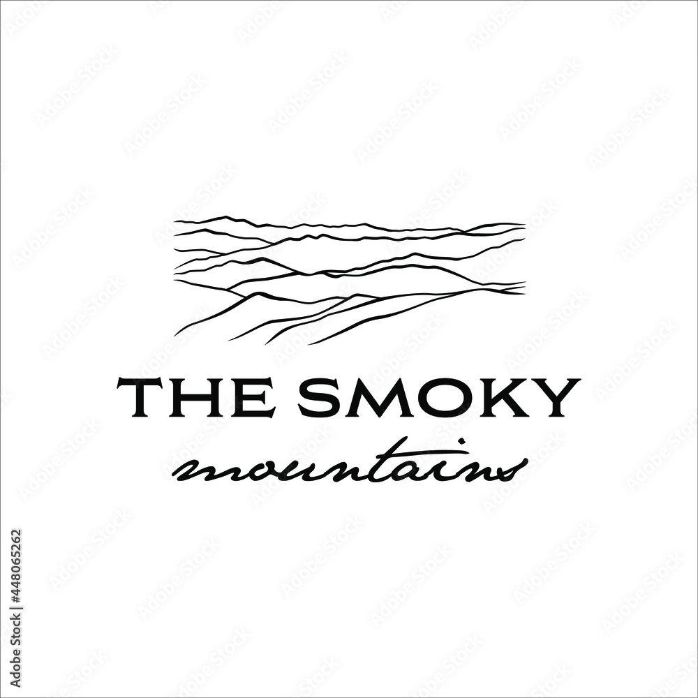 Fototapeta premium Great smoky mountains logo with classic style desaign