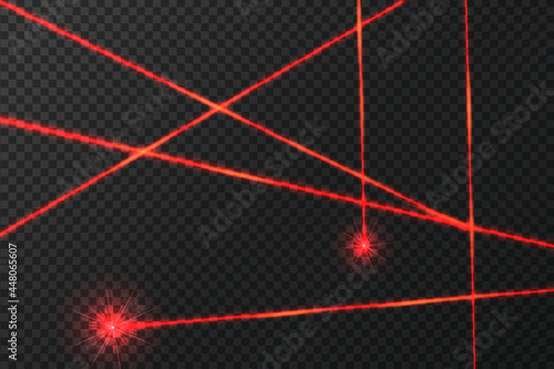 Intersecting glowing laser security beams on a dark background.