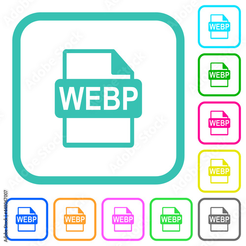 WEBP file format vivid colored flat icons